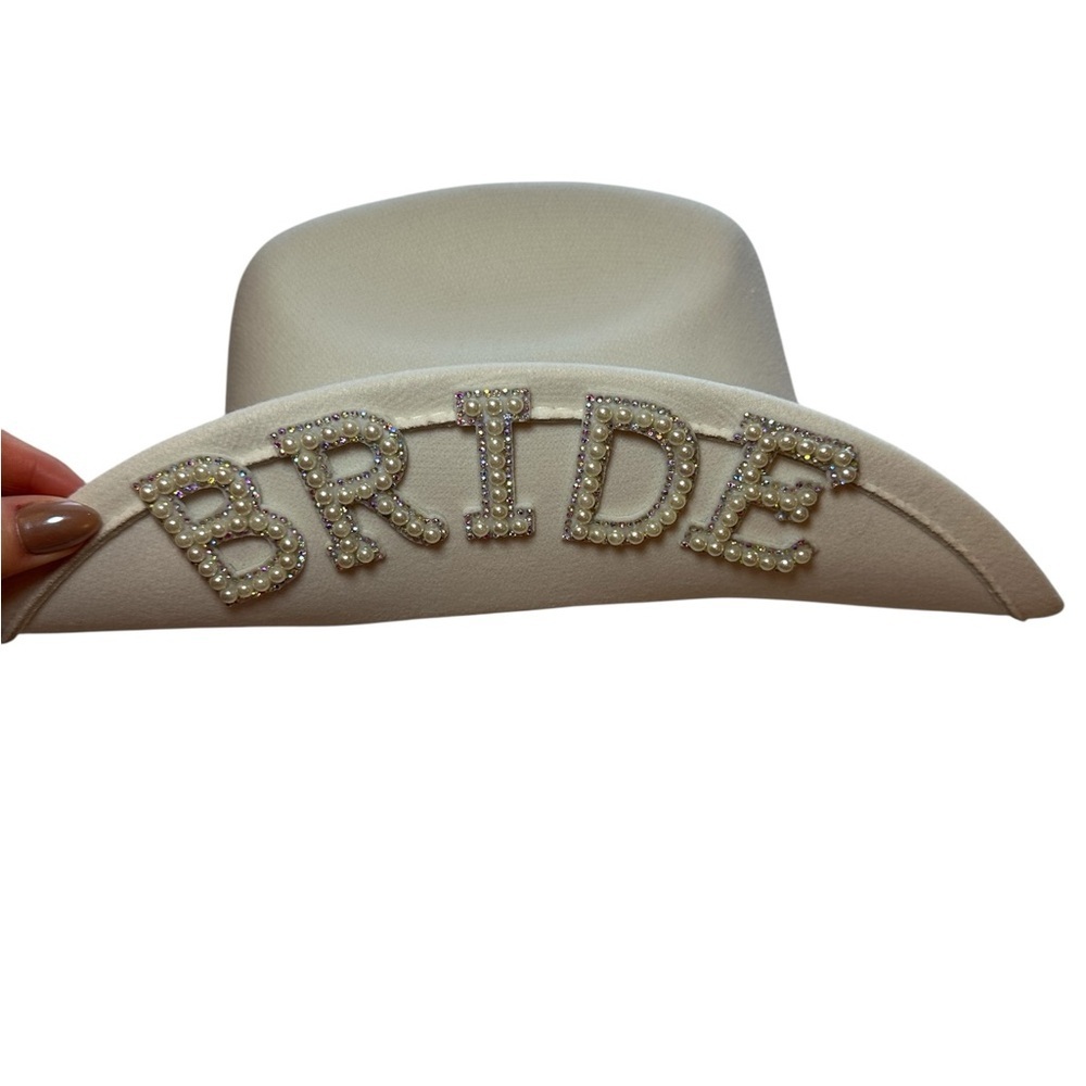 Bride Adjustable Pearl Cowgirl Hat